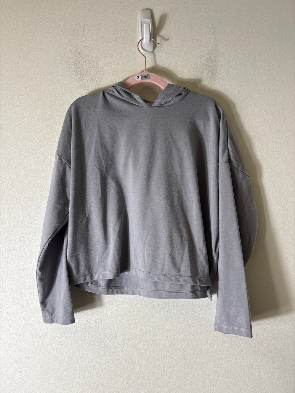 Kids Play Gray Hooded Long Sleeve Shirt Sz 8-9Y